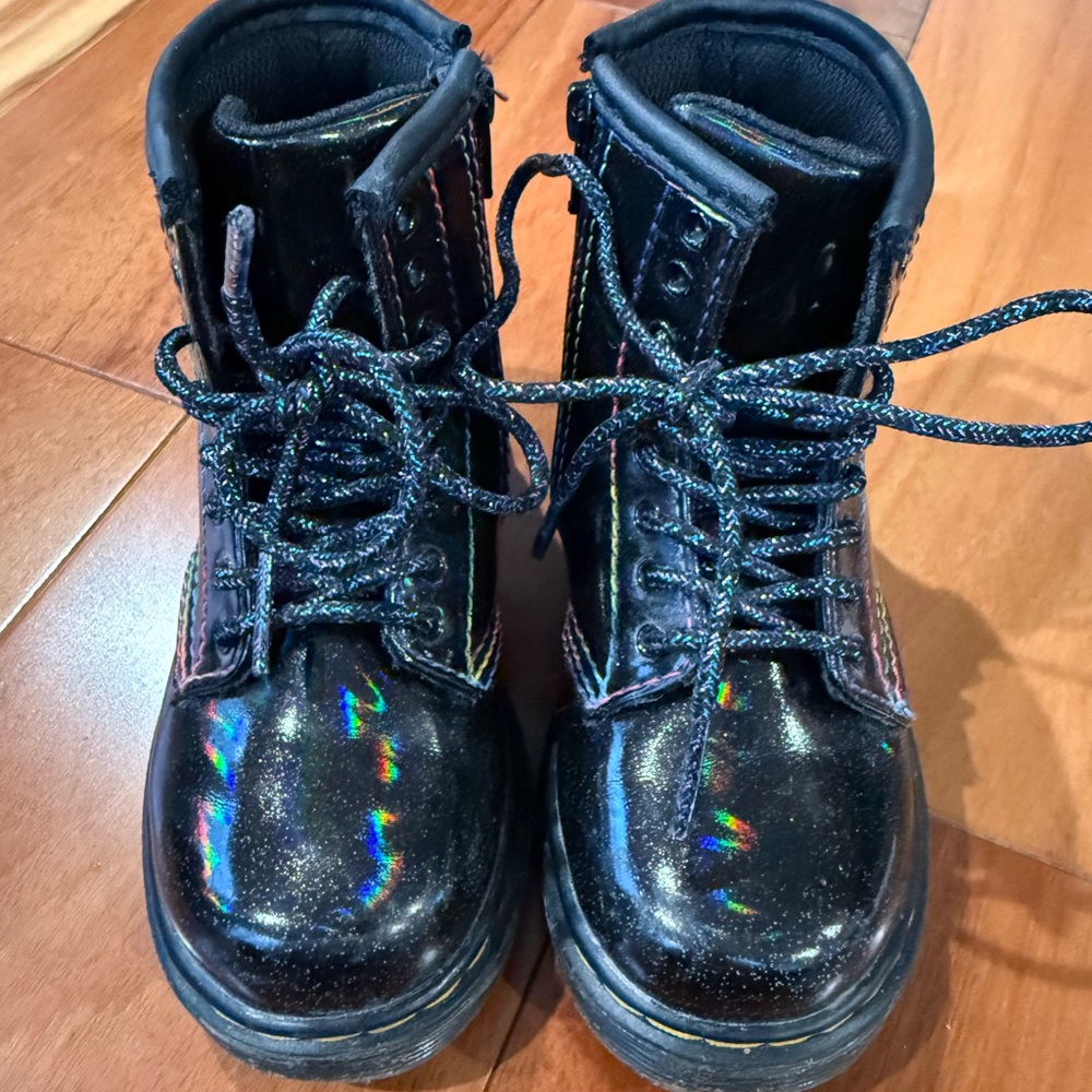 Black Glitter Little Kids Dr. Martens Boots